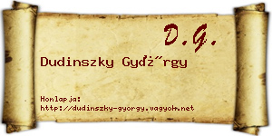 Dudinszky György névjegykártya